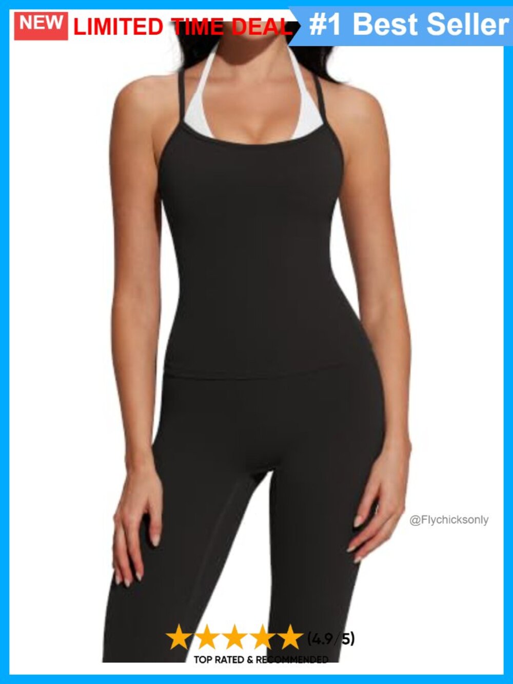 Two Piece Workout Set Built in Bra Tank & Scrunch Leggings